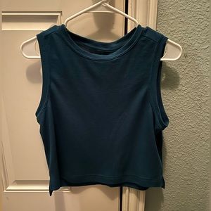 Teal Cropped Tank Top